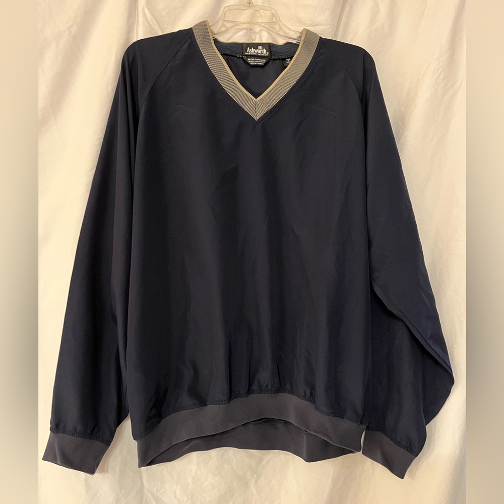 Ashworth Dark Blue V-Neck Golf Pullover